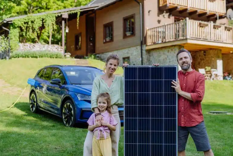 Cargador Solar para Coche Eléctrico 4 Carga con energía solar