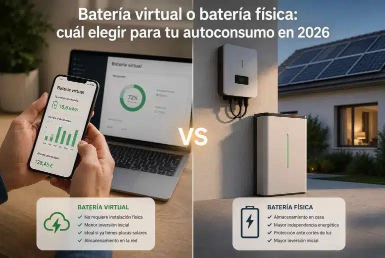 Batería virtual o batería física: cuál elegir para tu autoconsumo en 2026 3 Batería virtual o batería física