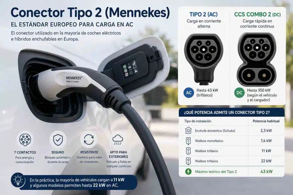 Conector Tipo 2: La norma europea para los puntos de recarga de coches eléctricos 2 Conector Tipo 2 Mennekes