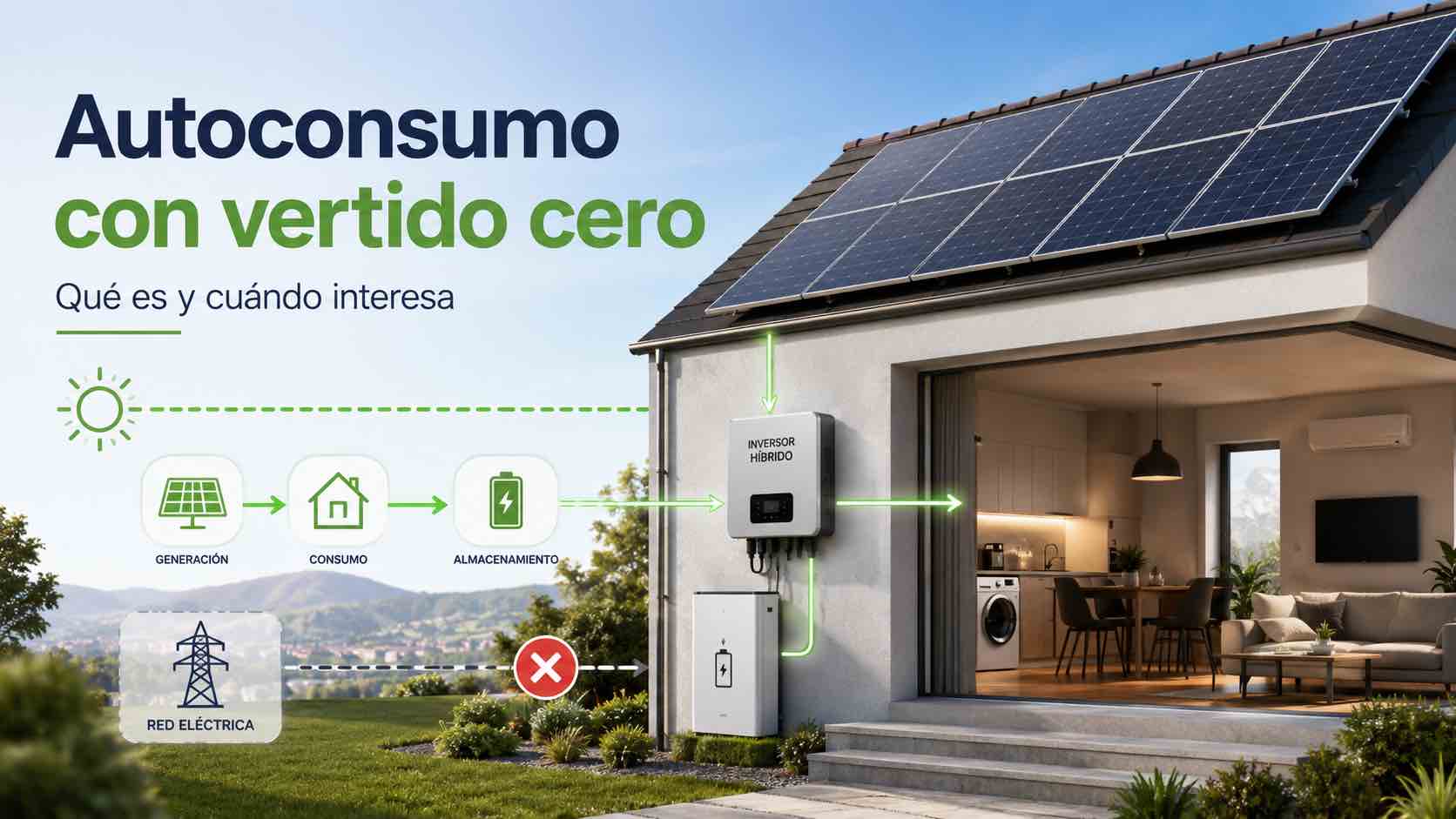 Autoconsumo con vertido cero (inyección cero): qué es y cuándo interesa 1 Autoconsumo con vertido cero