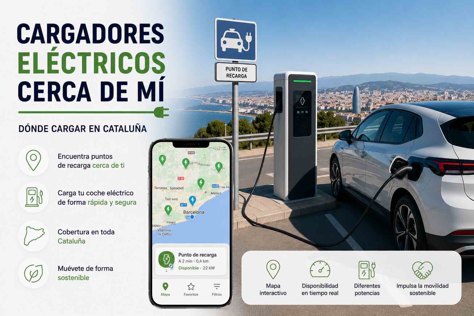 Cargadores eléctricos cerca de mí: dónde cargar en Cataluña 1 Cargadores eléctricos cerca de mí