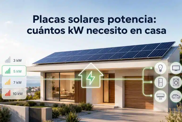 Placas solares potencia: cuántos kW necesito en casa 10 Placas solares potencia