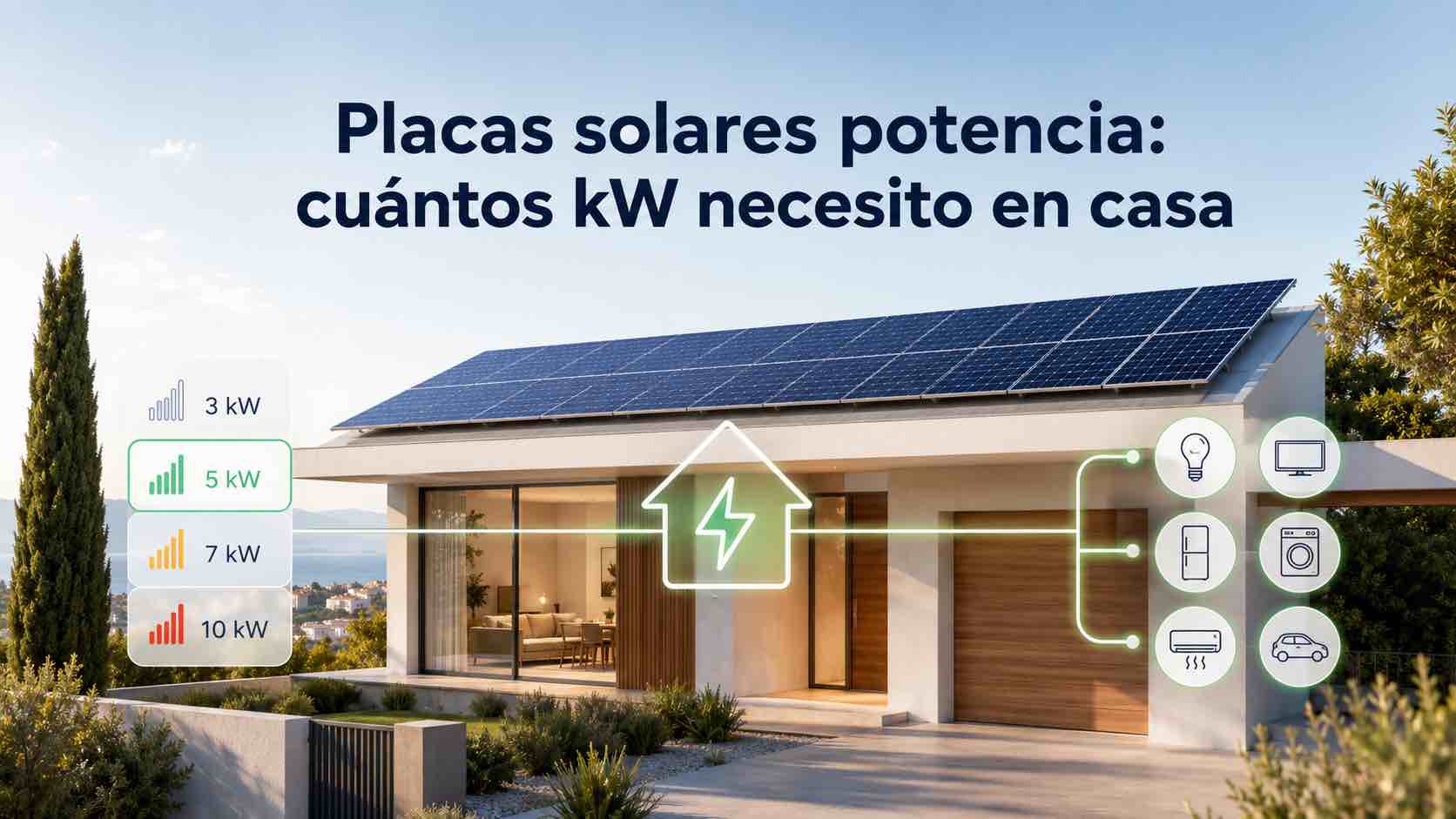 Placas solares potencia: cuántos kW necesito en casa 1 Placas solares potencia
