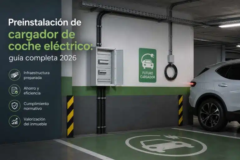 Preinstalación de cargador de coche eléctrico: guía completa 2026 6 Preinstalación de cargador de coche eléctrico