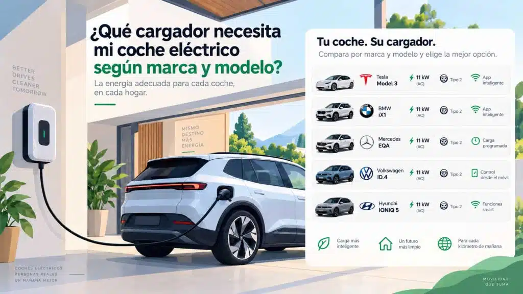 Qué cargador necesita mi coche eléctrico según marca y modelo 3 Cargador de coche eléctrico según marca