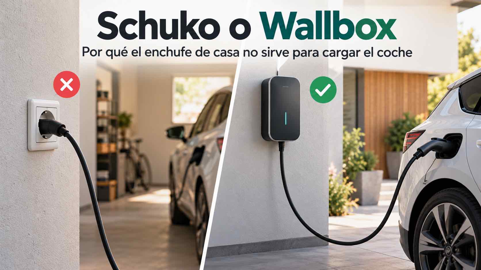 Cargador schuko o wallbox: por qué el enchufe de casa no sirve 1 Cargador schuko o wallbox
