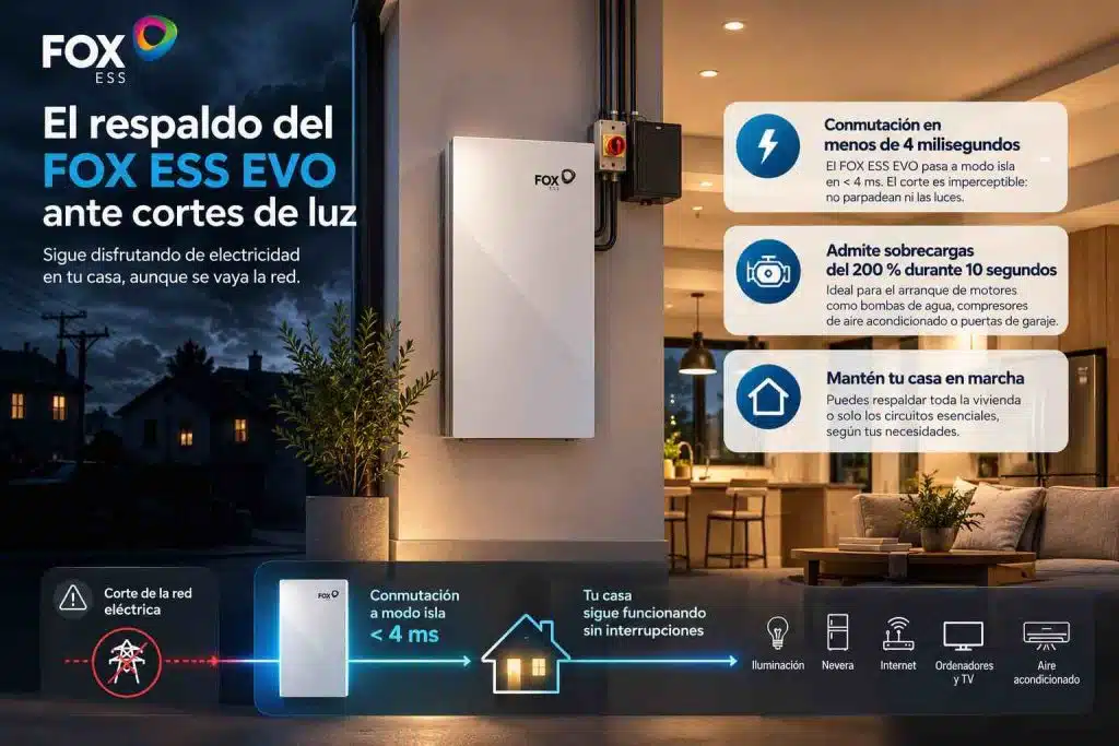 FOX ESS EVO: batería, inversor y backup en un solo equipo 4 Respaldo FOX ESS EVO ante apagones